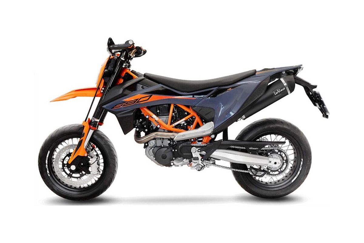 LeoVince SLIP-ON Edelstahl SBK NERO für KTM 690 SMC R / ENDURO / GAS GAS ES/SM 700 mit Katalysator