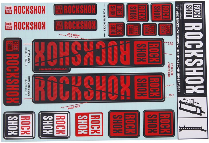 RockShox Dekor Set Ø 30 / 32 mm rot