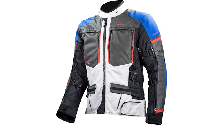 LS2 Norway Jacke Schwarz / Grau / Rot Herren Gr.l