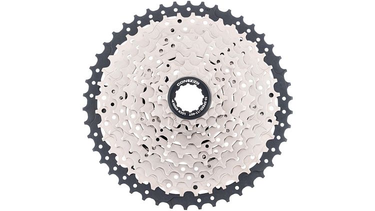 CONTEC Kassette Grad 10-fach silber/schwarz 11-13-15-18-21-24-28-34-40-46 Zähne, mit