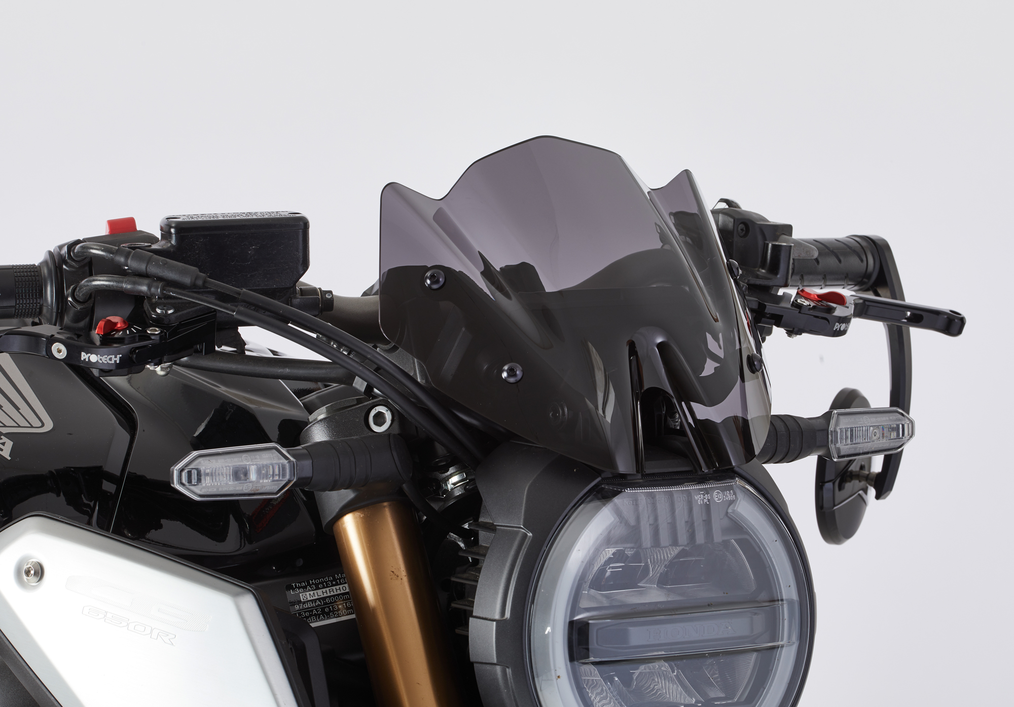 ERMAX Naked-Bike-Scheibe Sport Acrylic durchsichtig Schwarz getönt für HONDA CB650R