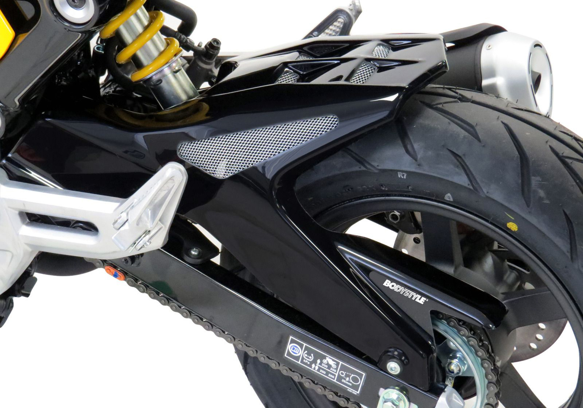 BODYSTYLE Raceline Hinterradabdeckung ABS Kunststoff Carbon Look für HONDA MSX125 