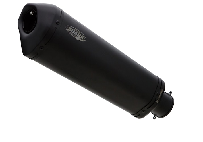 SHARK ENDSCHALLDÄMPFER Edelstahl beschichtet schwarz-matt DSX-10 Endschalldämpfer Ø52 mm L360mm e3 1218 (9) / e24 00040G Universal