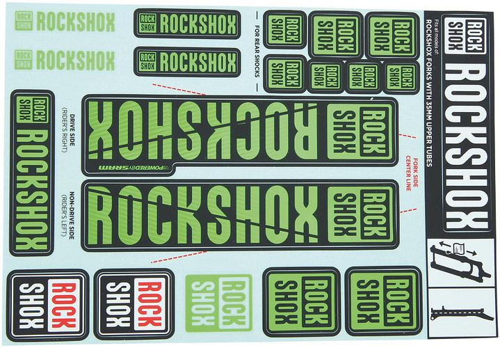 RockShox Dekor Set 35 mm grün