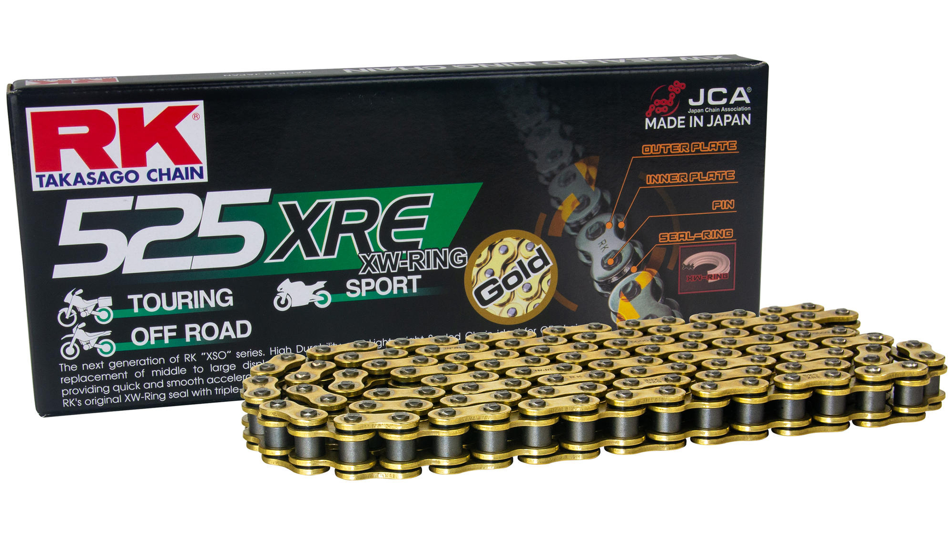 RK GB525XRE Kette 116 N Gold