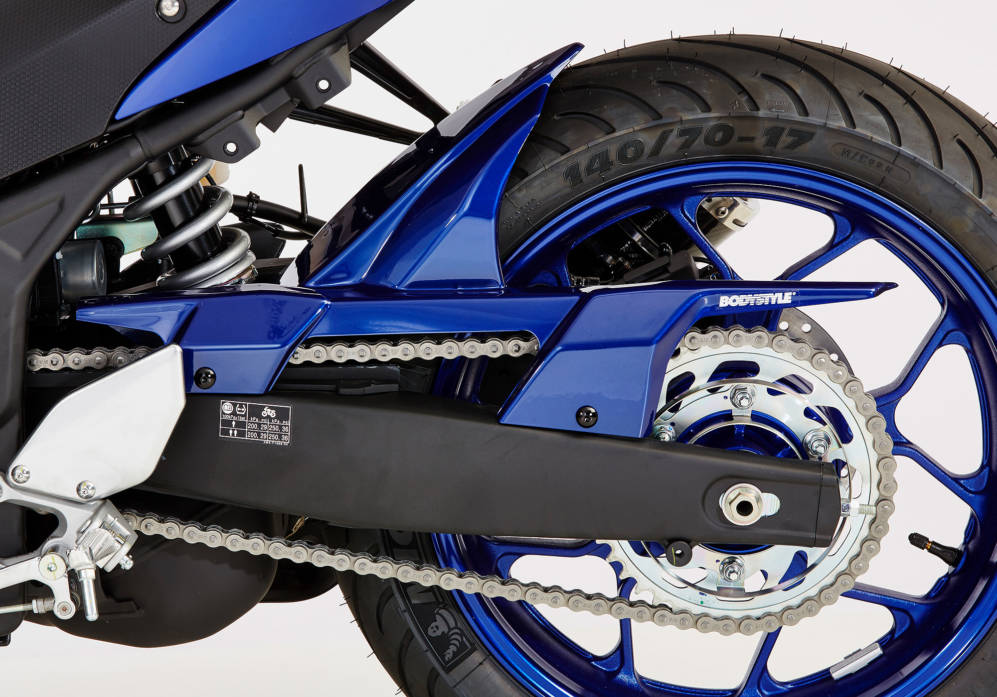 BODYSTYLE Sportsline Hinterradabdeckung ABS Kunststoff blau für YAMAHA MT-03 