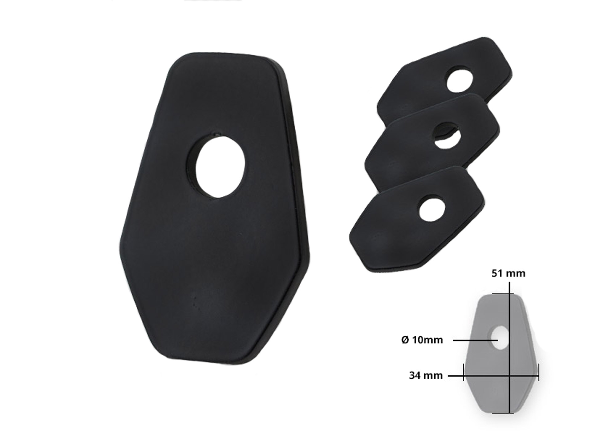 PROTECH Universal Indy Spacer für diverse Suzuki Modelle Spiegel & Blinker Schwarz  für SUZUKI SV 650, SV 650 X,  GSX-S 1000