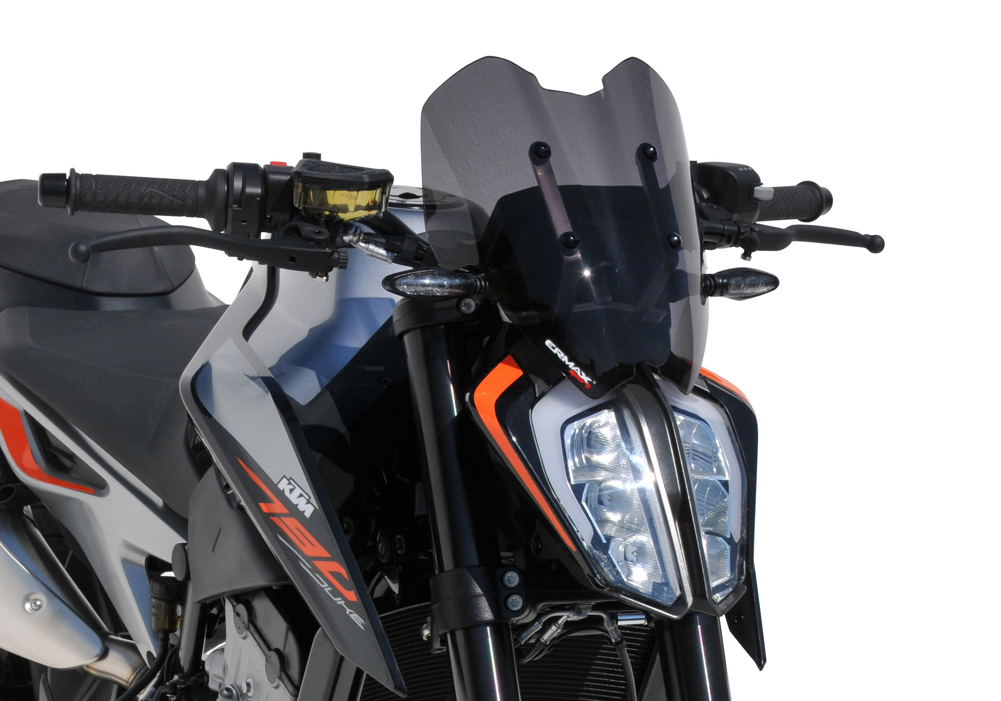 ERMAX Naked-Bike-Scheibe Sport Acrylic durchsichtig Schwarz getönt für KTM 790 Duke; 890 Duke; 890 Duke GP; 890 Duke R