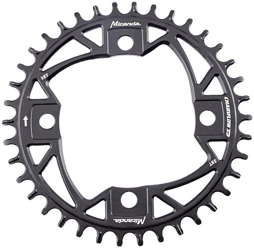 Miranda Kettenblatt MTB Chainflow 3D 38 Zähne schwarz