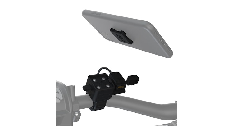 Oxford Handyhalter Lenkerhalterung mit USB Anschluss zur Montage am Lenker (