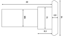 TRW Schraube M8 x 1, 25, Schaftlänge 21, 60 mm, Gesamtlänge 24, 40 mm