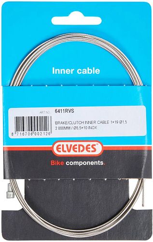 Elvedes Bremsinnenzug 2000 mm silber SB-verpackt, V-Nippel, Road