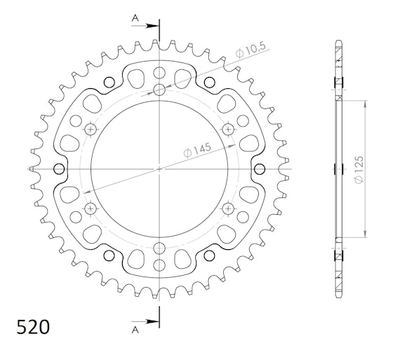 Supersprox Stealth-Kettenrad 520 45Z (Gold)