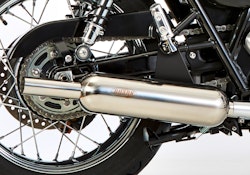 SHARK KOMPLETTANLAGE Edelstahl hochglanzpoliert silber Retro Classic für TRIUMPH Bonneville,Bonneville T100,Thruxton   