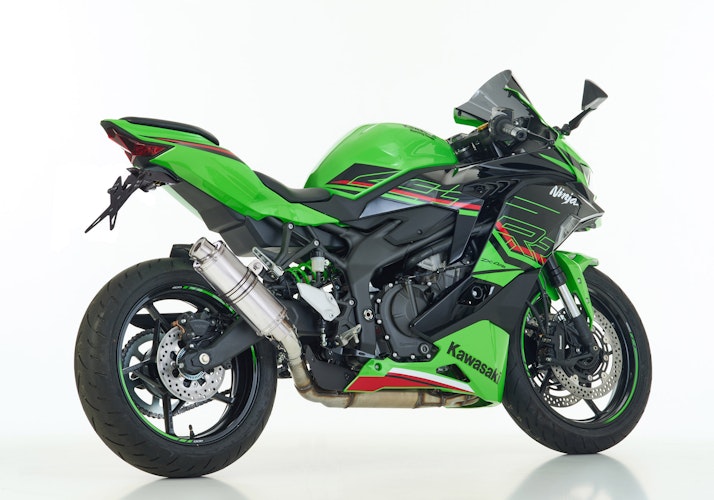 HURRIC SLIP-ON Schalldämpfer Supersport Aluminium poliert für KAWASAKI ZX-4R / SE / RR