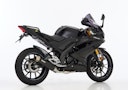 Vorschaubild SHARK KOMPLETTANLAGE Aluminium eloxiert schwarz SRC 4 für YAMAHA MT-125,YZF-R125 EURO4  