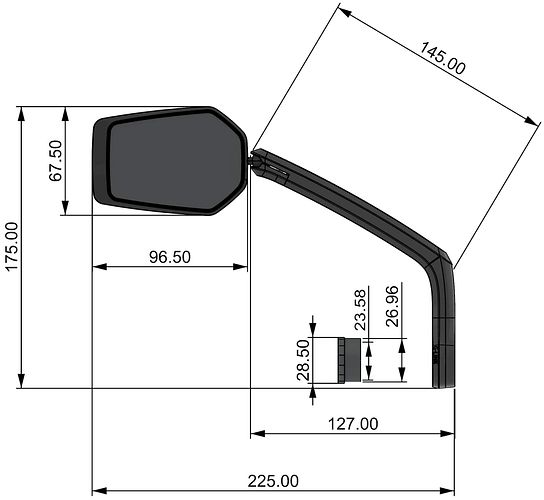 CONTEC Rückspiegel E-View Evo GL schwarz