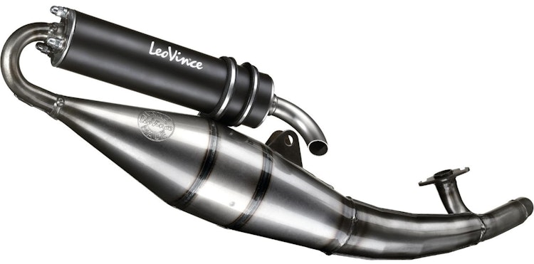 LeoVince Komplettanlage Aluminium Schwarz für APRILIA SR STEALTH/RACING / KEEWAY FOCUS - MATRIX 50 / für YAMAHA AEROX 50 KAT