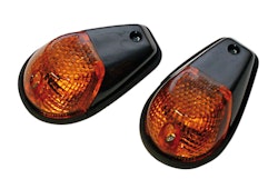 HIGHSIDER smart Verkleidungsblinker Glühlampen Blinker Gehäuse Schwarz / Linse Rauchgrau (Paar), Vorn