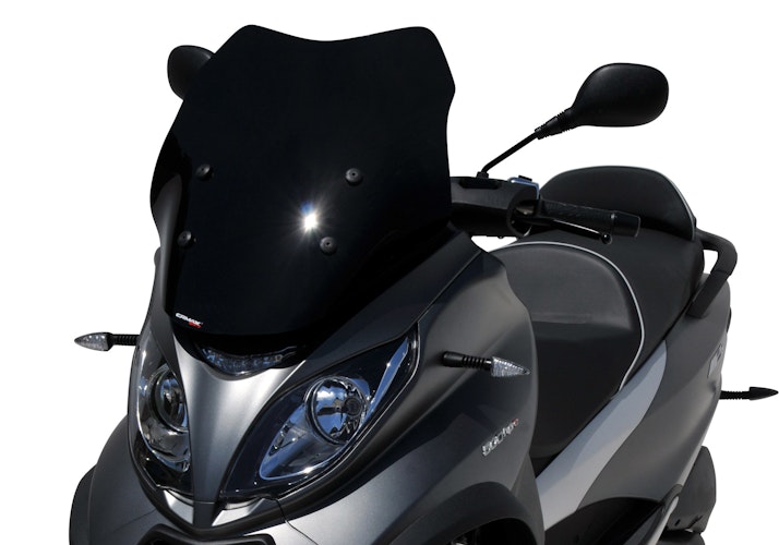 ERMAX Scooterscheibe Sport Acrylic durchsichtig Schwarz getönt für PIAGGIO MP3 350 HPE/Sport; MP3 400 HPE/Sport; MP3 500 HPE/Sport
