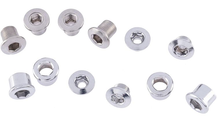 CONTEC Kettenblattschraube C.Nut silber passend für 3-fach Kurbeln, 4-Arm, 4 Stü