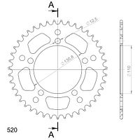Supersprox Alu-Kettenrad 520 43Z (Rot)