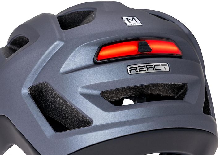 Victoria React LED Helm 55-59 cm grau, schwarz