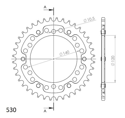 Supersprox Stealth-Kettenrad 530 40Z (Gold)