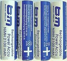 Busch + Müller Akkubatterie Mignon 2100 mAh blau,weiß