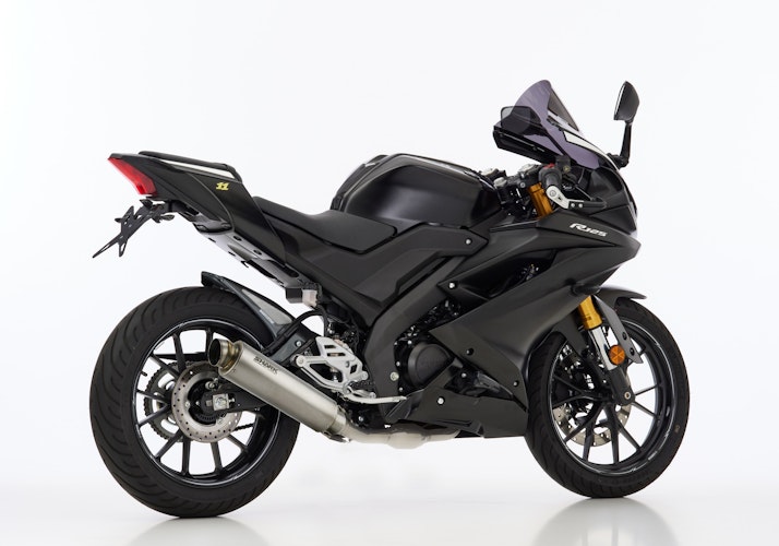 SHARK KOMPLETTANLAGE Titan silber SRC 4 für YAMAHA MT-125,YZF-R125 EURO4  