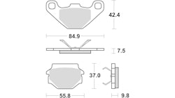TRW Bremsbelag Typ SI Sintermetall mit ABE, Bremsbelag "MCB 667" Satz