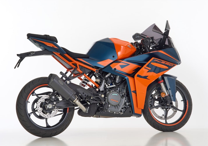SHARK SLIP-ON Edelstahl beschichtet schwarz-matt DSX-10 für HUSQVARNA Svartpilen 125,Svartpilen 401,Vitpilen 401,KTM 125 Duke,250 Duke,390 Duke,RC 125,RC 390 EURO4 EURO5 