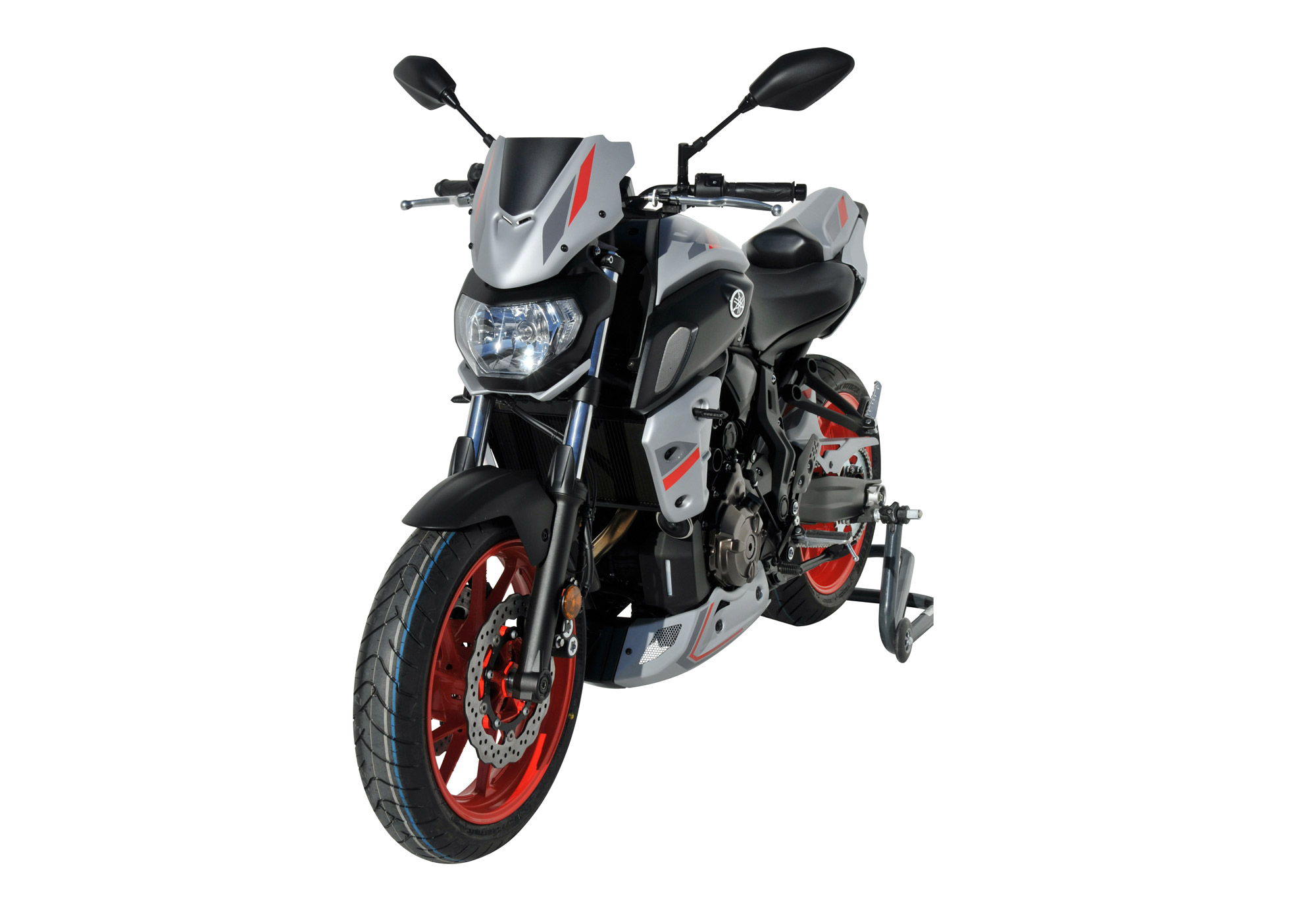 BODYSTYLE Sportsline Bugspoiler ABS Kunststoff grau/rot/anthrazit für YAMAHA MT-07 