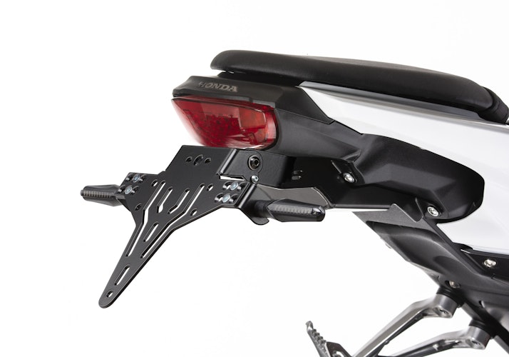 PROTECH V-SHAPE Kennzeichenhalter Alu & Stahl Schwarz für HONDA CB125R