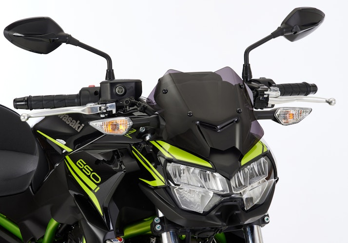 ERMAX Naked-Bike-Scheibe Acrylic durchsichtig Schwarz getönt für KAWASAKI Z650