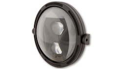 HIGHSIDER pro 7 Zoll Scheinwerfer Frame-R1 Typ 8 LED Schwarz Rauch Reflektor, Seitliche Befestigung