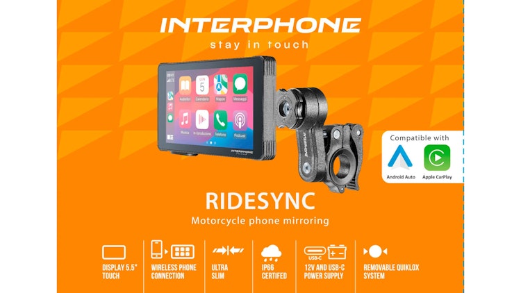 INTERPHONE Infotainmentsystem "RIDESYNC" - CarPlay & Android Auto für Motorrad und Auto