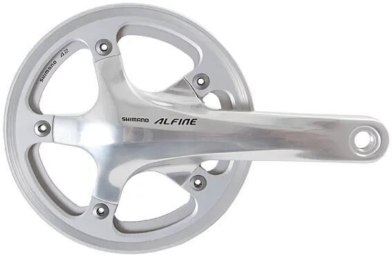Shimano Kettenradgarnitur Alfine FC-S501 45 Zähne silber mit zwei Kettenschutzringen