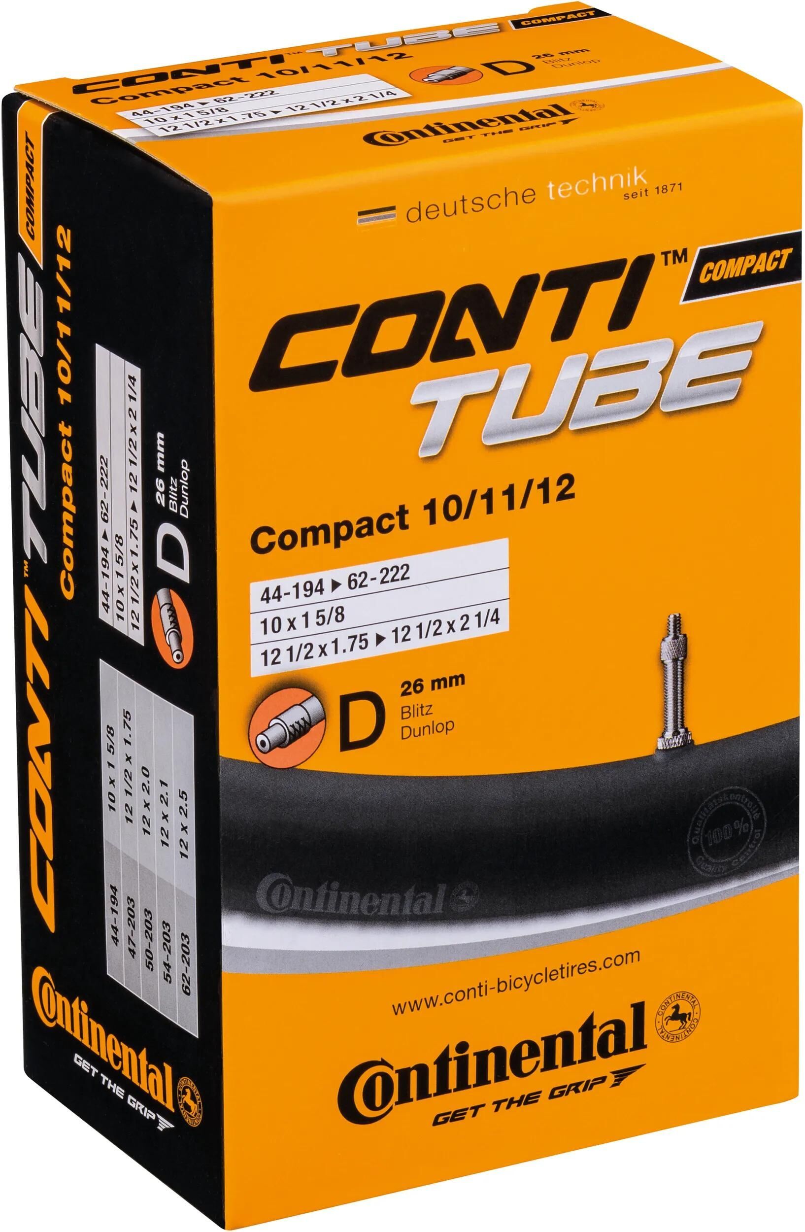 Continental Schlauch Compact 10/12 Zoll schwarz