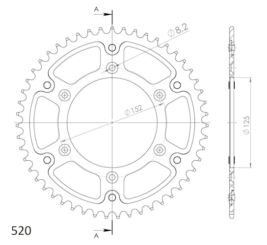 Supersprox Stealth-Kettenrad 520 49Z (Gold)