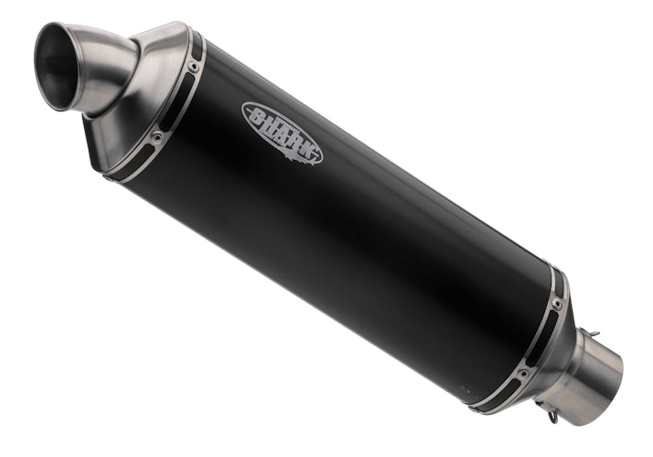 SHARK ENDSCHALLDÄMPFER Aluminium eloxiert/Endkappe Edelstahl gebürstet schwarz Trophy Endschalldämpfer Ø60 mm L360mm e3 1218 (9) / e24 00040G Universal