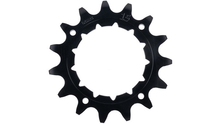 KMC Steck-Zahnkranz 15 Zähne 1/2" x 1/8" Aluminium für Rohloff schwarz