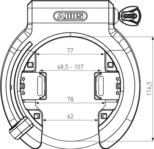 ABUS Rahmenschloss GRANIT XPlus™ 6950 (Sonderanfertigung, XPlus™ Code erforderlich)