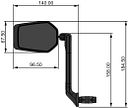 Vorschaubild CONTEC Rückspiegel E-View Evo schwarz E-View Evo L, langer Spiegelarm (158 mm)