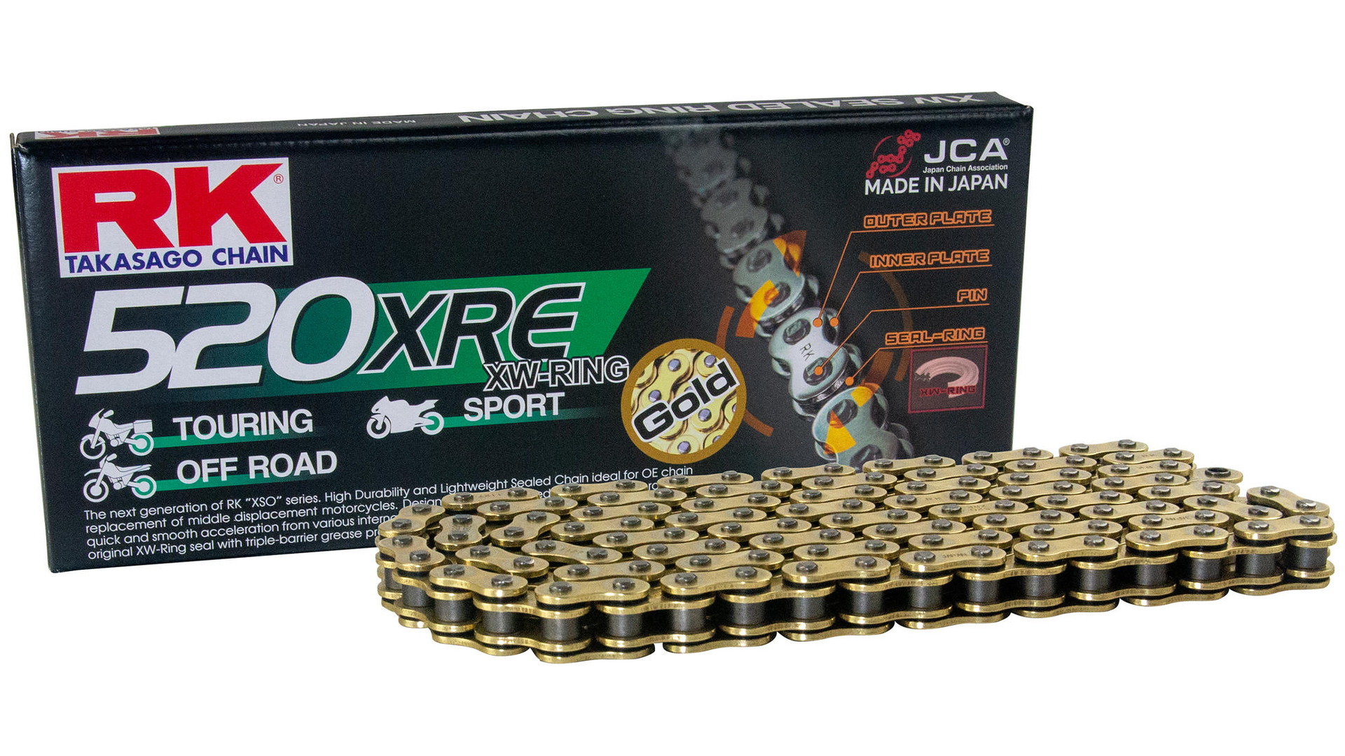 RK GB520XRE Kette 124 N Gold