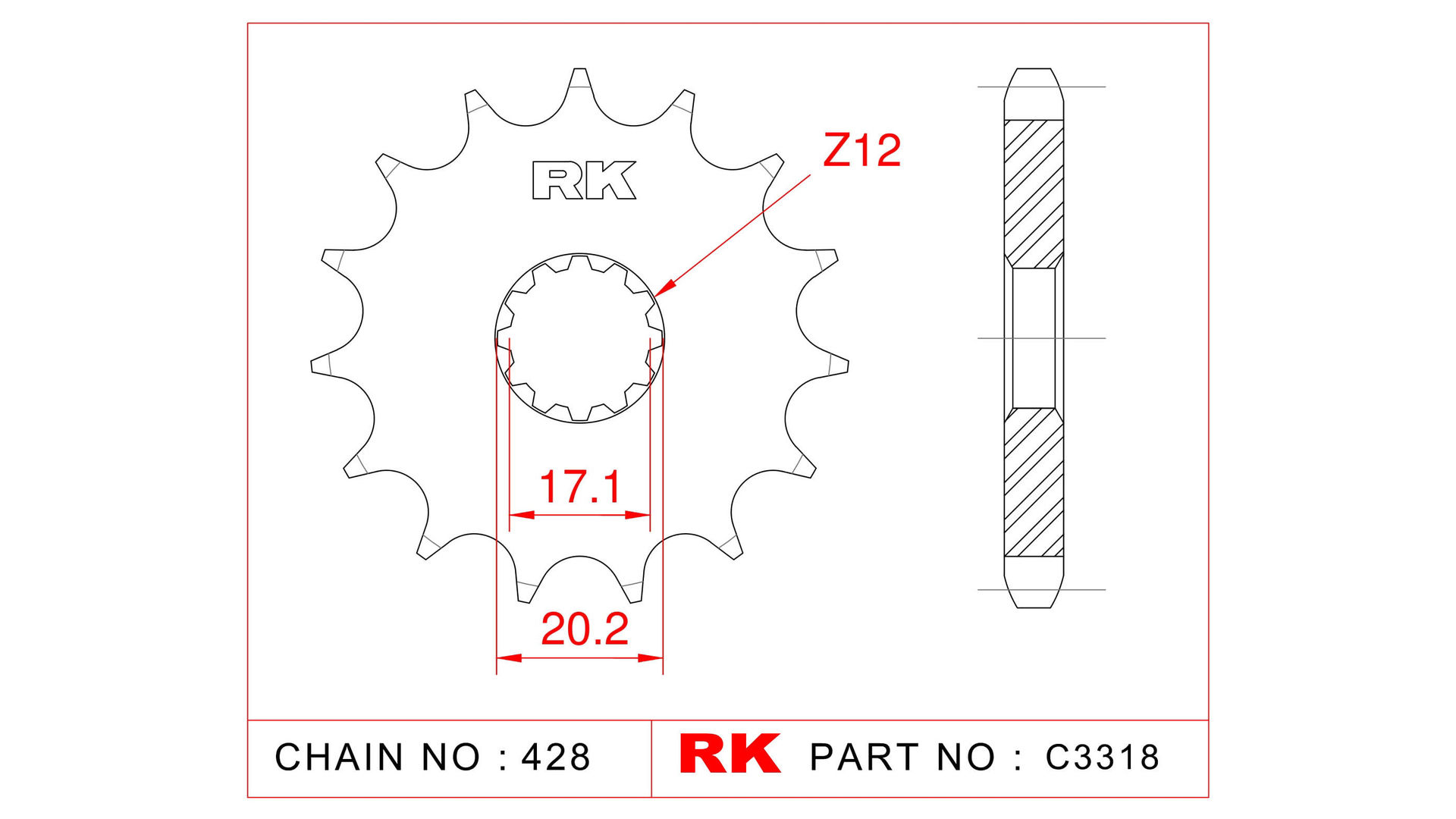 RK Antriebsritzel 3318 11 Zähne