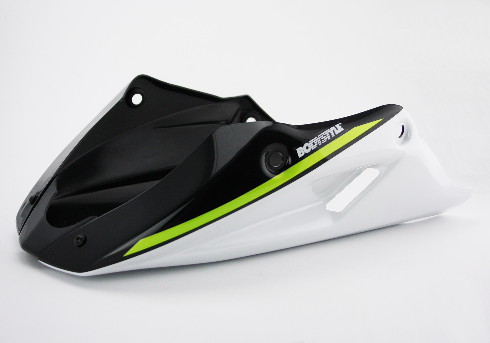 BODYSTYLE Sportsline Bugspoiler ABS Kunststoff weiß/schwarz/grün für KAWASAKI Z650 