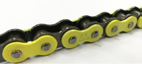 RK 520H Kette (114 Gl., Gelb) für Aprilia RX 125, Cagiva Mito 125, Honda CA 125 Rebel, Yamaha WR 250 F, XV 125 Virago und YZ 250