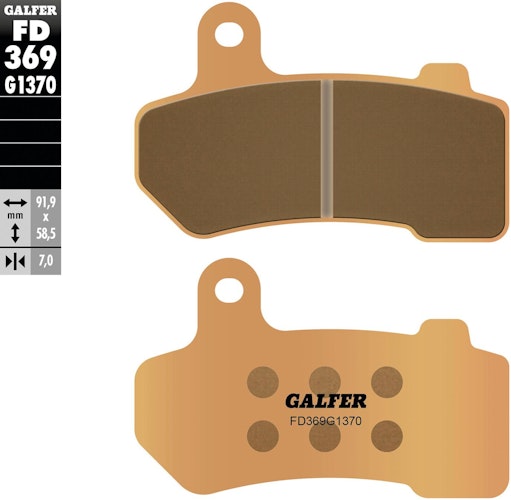 Galfer Bremsbelag G1370 (KBA) - Sintermetall Straße, Bremsbelag "FD369" Satz