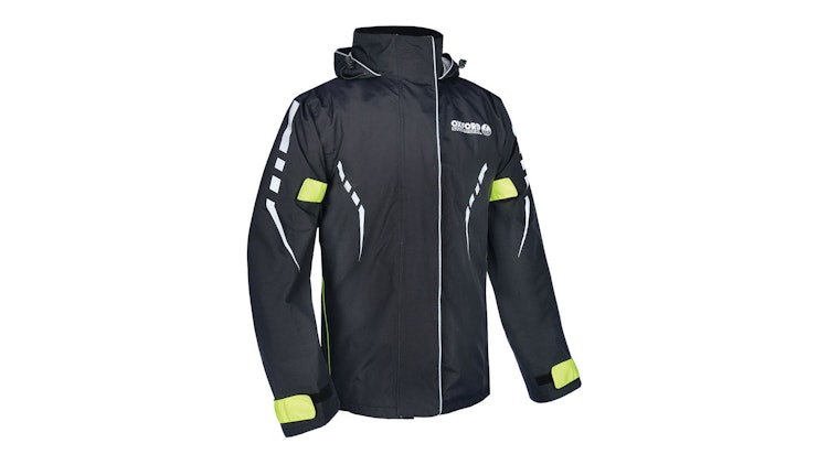 Oxford Regenjacke Gr. L, schwarz, Regenjacke "Stormseal" Unisex, schwarz / neongelb Wasserdicht